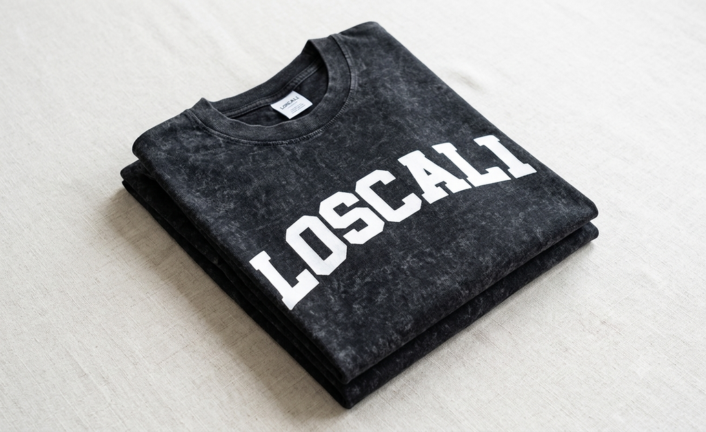 LOSCALI Vintage Washed Oversized Eagle Graphic T-Shirt